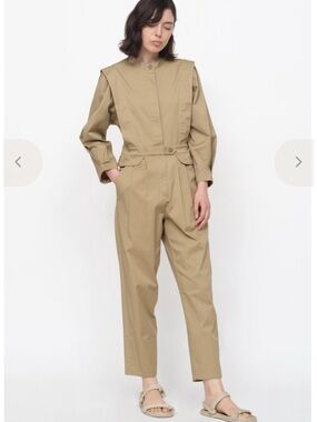 Sea NY Tula Chino Jumpsuit Sz 2 Khaki Cotton Chore Coverall NWT